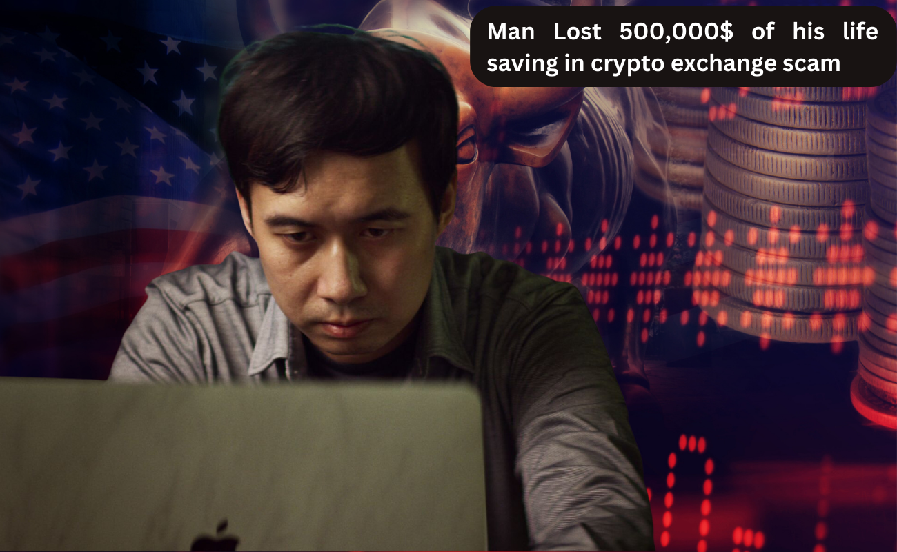 Man Lost 500,000$ of his life saving in crypto exchange scam crypto therapy homepage image